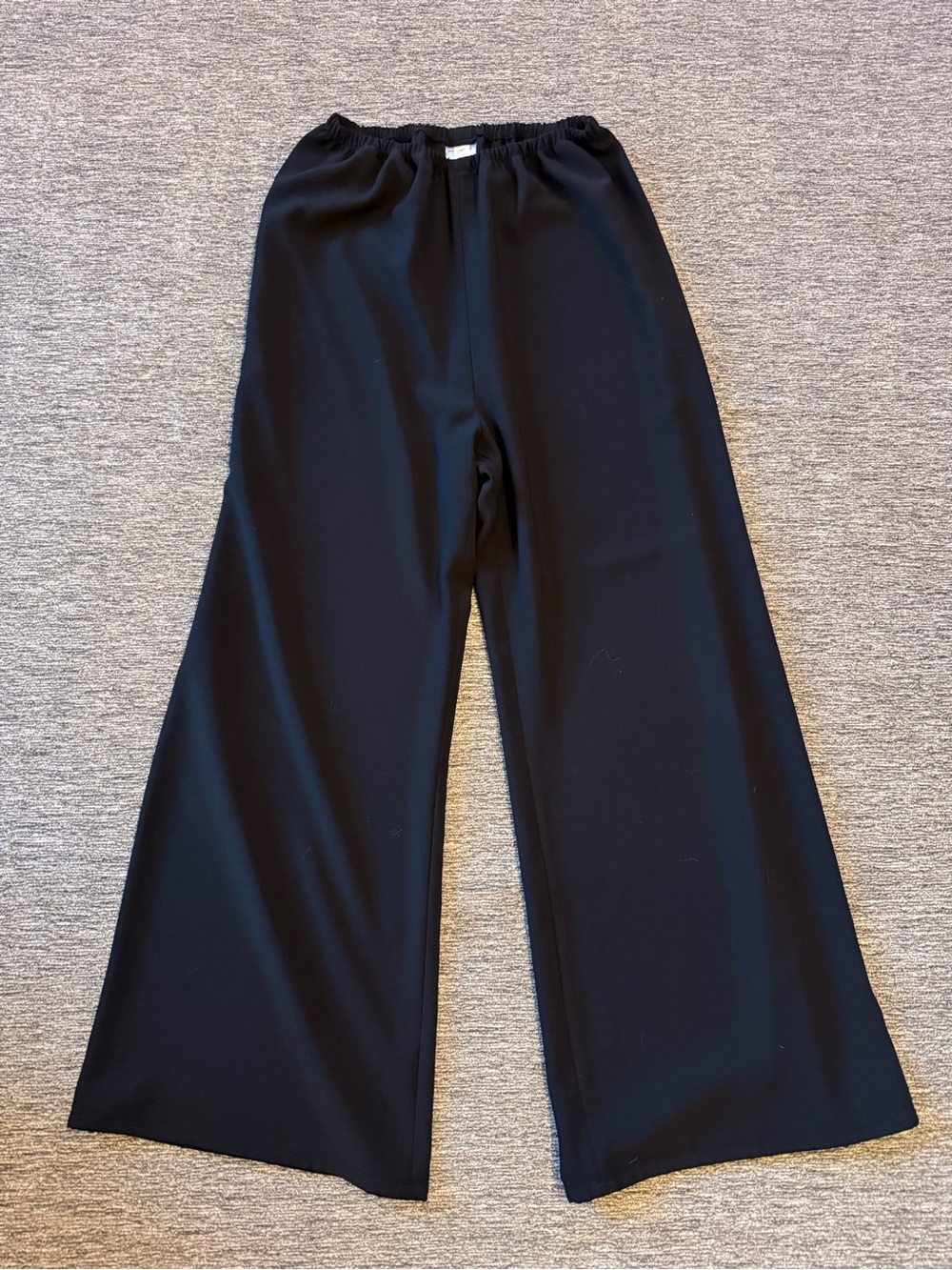 Wide Leg Black Pants with Elastic Waist